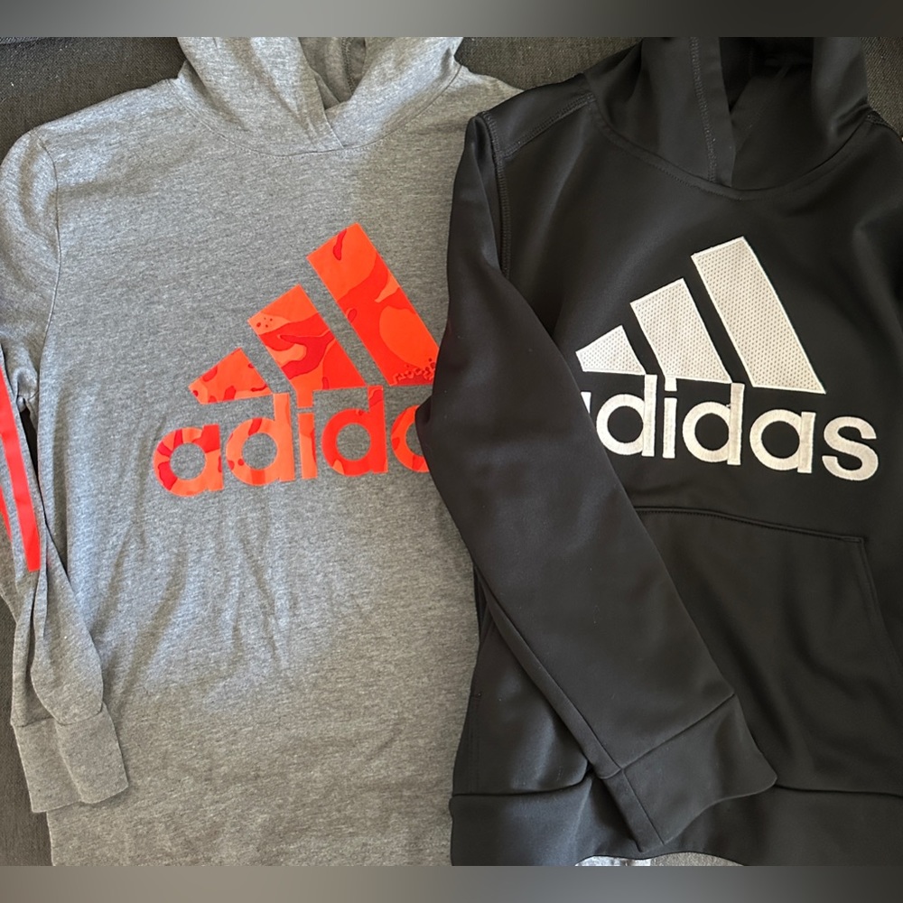 Adidas - Hooded Shirt & Fleece Hoodie Boys Small